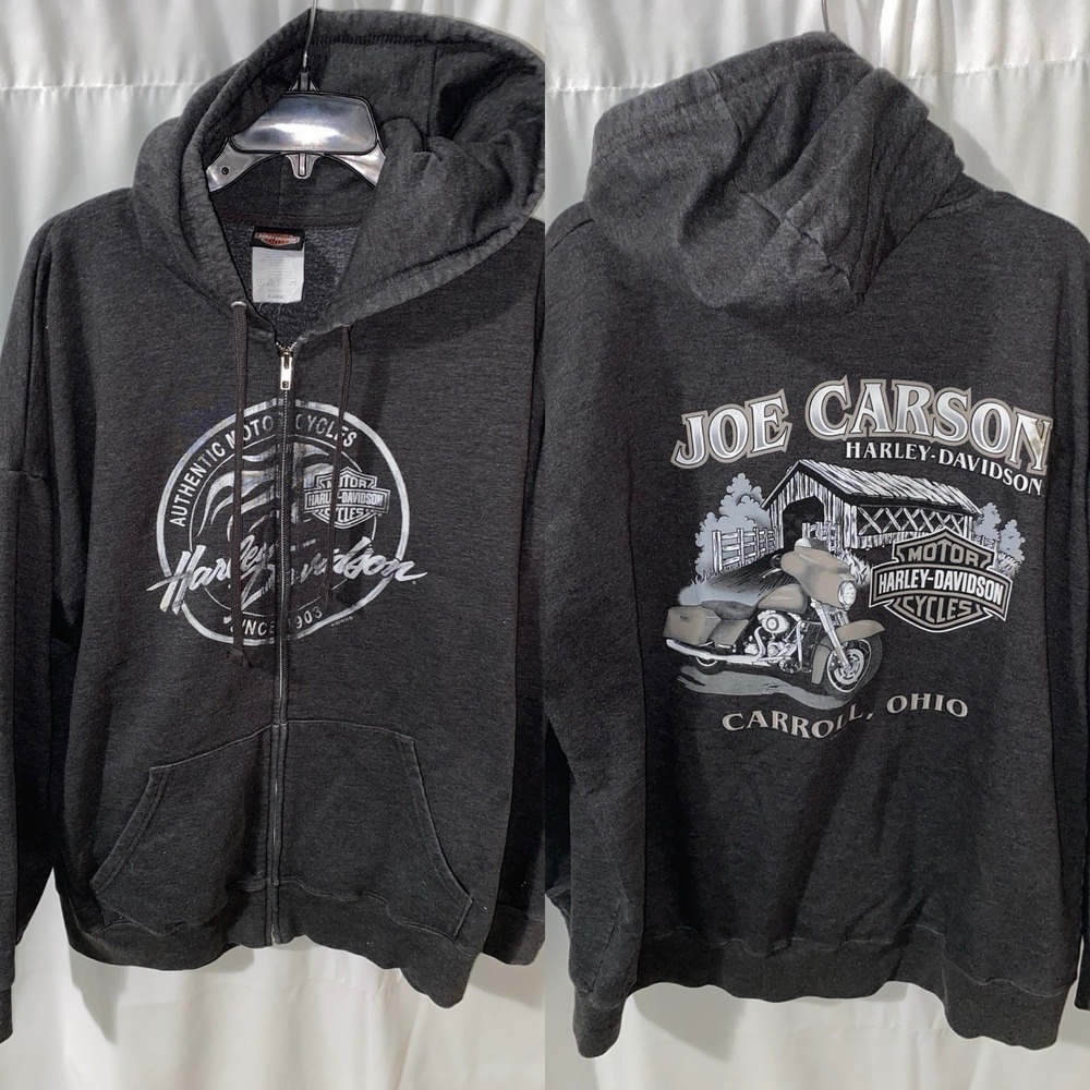 Harley-Davidson Motorcycles Full Zip Hoodie Hooded Sweatshirt Mens XL